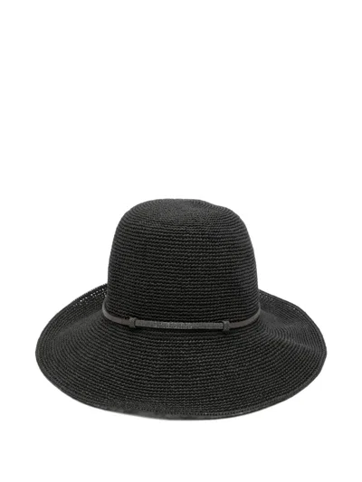 Peserico Paper-woven Sun Hat In Black