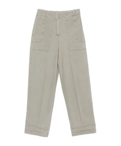 PESERICO PATCH-POCKETS CROPPED TROUSERS