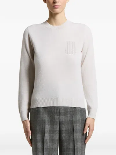 Peserico Patch-detail Crew-neck Jumper In Neutral
