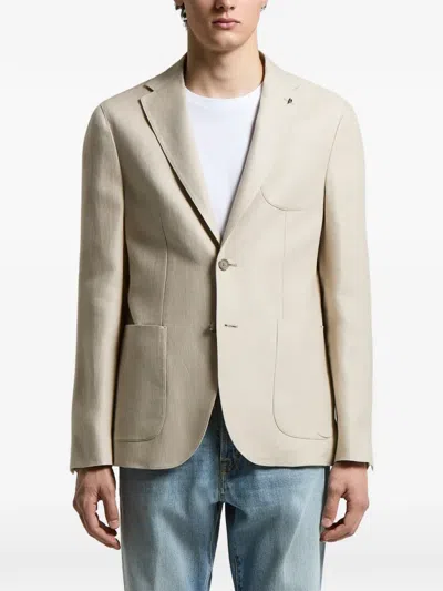 Peserico Patch-pocket Blazer In Neutral