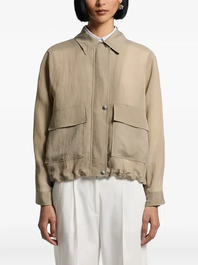 Peserico Patch-pocket Coat In Neutral