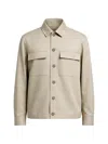 Peserico Boxy Linen Button Down Jacket In Neutral