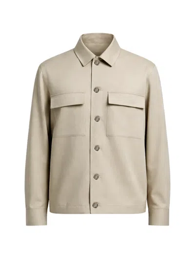 Peserico Patch-pocket Overshirt In Neutral