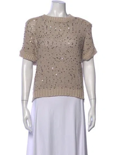 Pre-owned Peserico Patterned Crew Neck Sweater In Neutrals