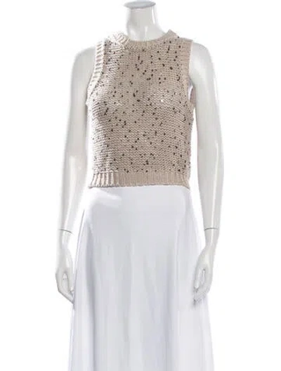 Pre-owned Peserico Patterned Crew Neck Sweater In Neutrals
