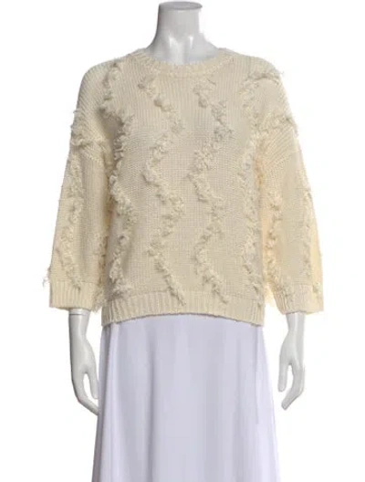 Pre-owned Peserico Patterned Crew Neck Sweater W/ Tags In Neutral