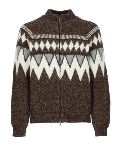 PESERICO PATTERNED-JACQUARD CARDIGAN