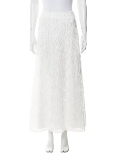 Pre-owned Peserico Patterned Long Skirt In White