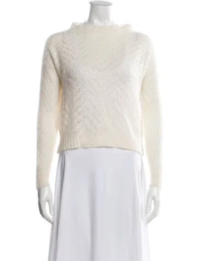 Pre-owned Peserico Patterned Mock Neck Sweater In Neutral