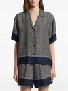 Peserico Patterned Blouse In Blue