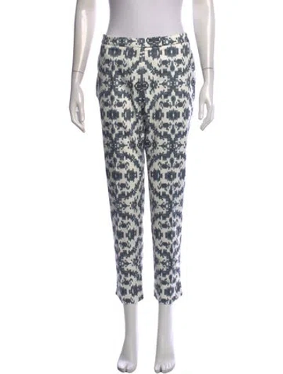 Pre-owned Peserico Patterned Straight Leg Pants In Blue