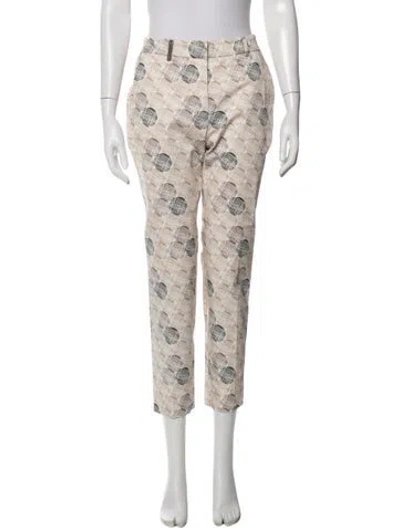 Pre-owned Peserico Patterned Straight Leg Pants In Neutral