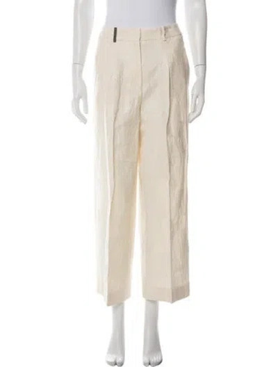 Pre-owned Peserico Patterned Straight Leg Pants W/ Tags In Yellow