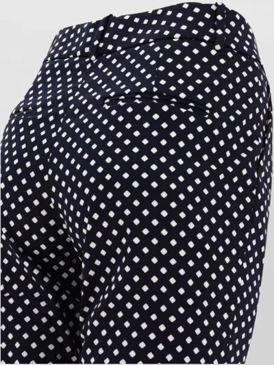 Peserico Patterned Trousers Featuring Belt Loops In Black