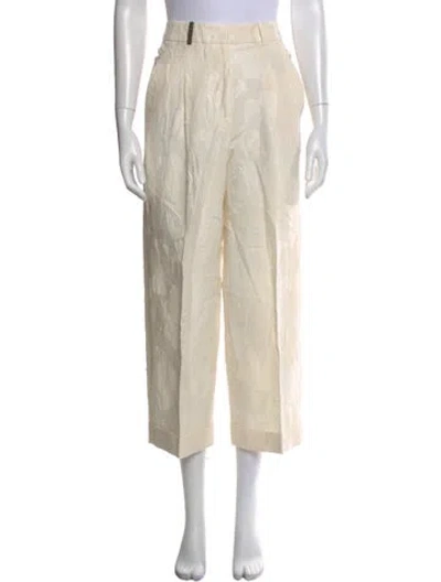 Pre-owned Peserico Patterned Wide Leg Pants In Neutral