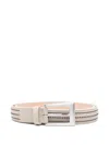 Peserico Perforated Calfskin Belt In Neutral