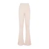 Peserico Flare Knit Rib Nude Fleece Wool Pant