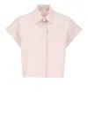 Peserico Short Sleeve Hidden Placket Blouse In Pink