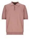 Peserico Men's Ribbed Cotton Polo Shirt With Contrast Trim