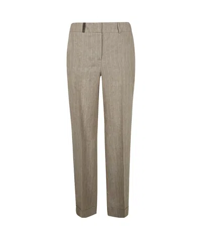 PESERICO PINSTRIPE-PATTERN TROUSERS