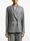 Peserico Pinstripe Double-breasted Blazer In Gray
