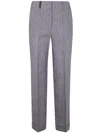 Peserico Pinstripe Linen Canvas Trousers In Moon Grey