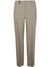 Peserico Pinstripe Linen Canvas Trousers In Neutral