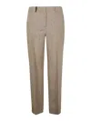 Peserico Pinstripe-pattern Trousers In Nude & Neutrals