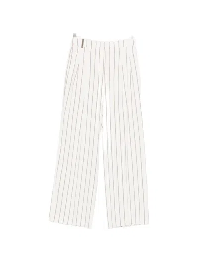 Peserico Pinstripe-pattern Trousers In Neutral