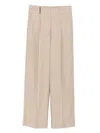 Peserico Pinstripe Pleated Cropped Trousers In Pink