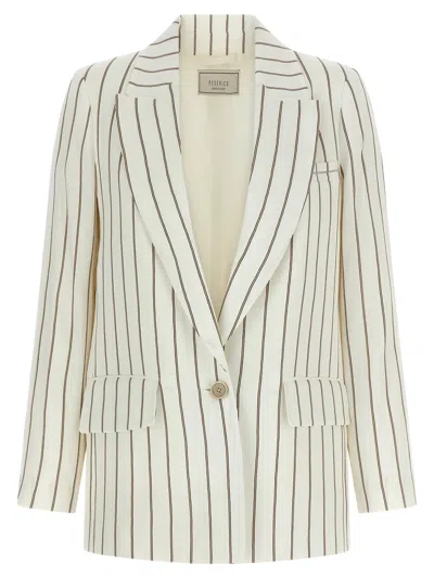 Peserico Pinstripe Twill Blazer In White
