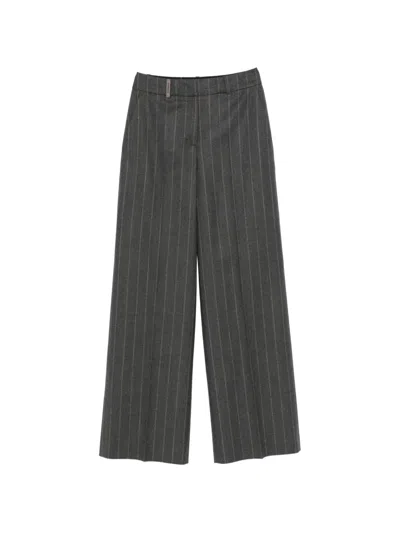 Peserico Pinstripe-pattern Palazzo Pants In Gray