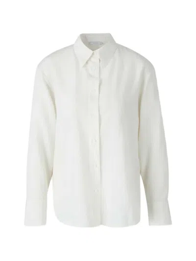 Peserico Pinstripe-print Bead-embellished Shirt In Pink