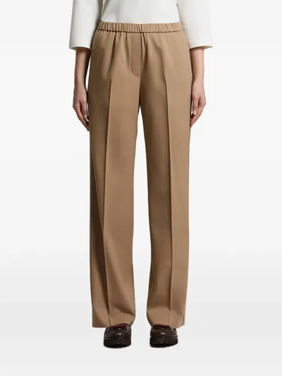 Peserico Piped-trim Elasticated-waistband Trousers In Neutral