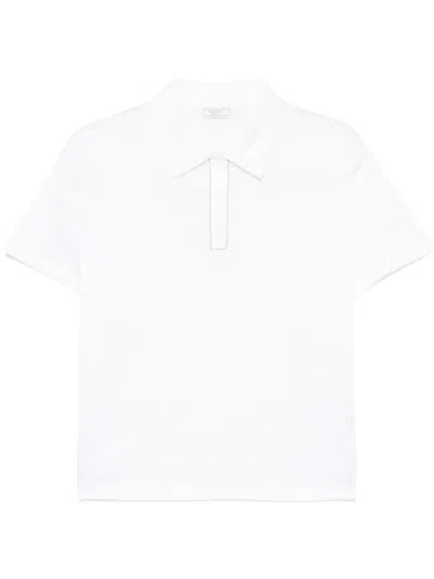 Peserico Piqué Polo Top In White
