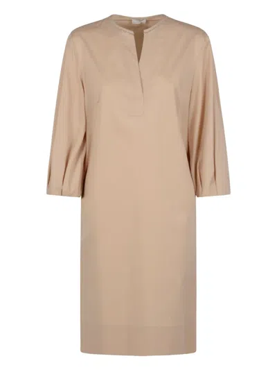 Peserico Placket-detail Tunic Dress In Neutrals