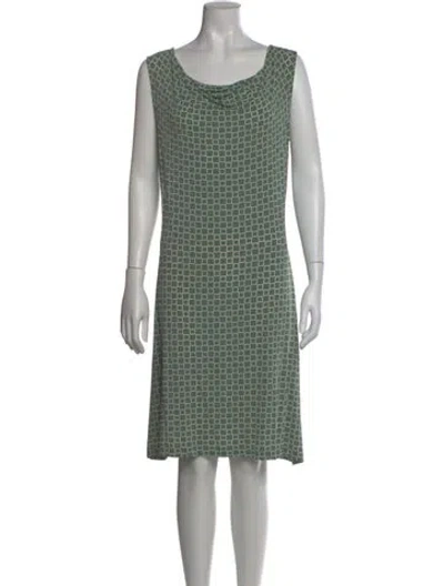 Pre-owned Peserico Plaid Print Knee-length Dress In Green
