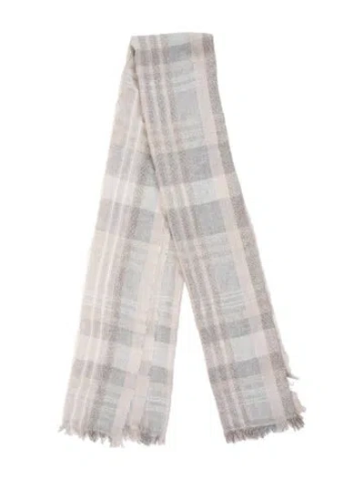 Pre-owned Peserico Plaid Print Scarf In Grey