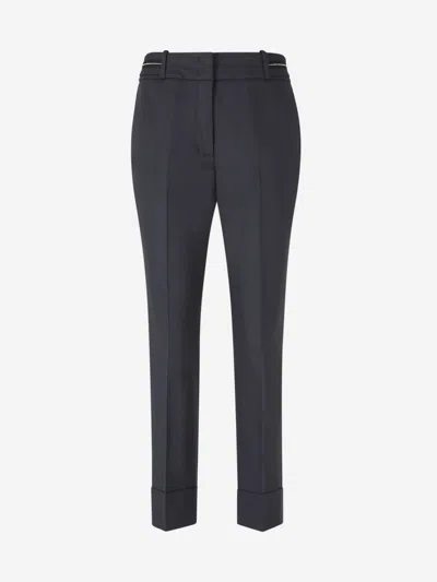 Peserico Striped Detail Tailored Trousers In Black