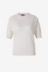 Peserico Round-collar Short-sleeve Sweater In Beige