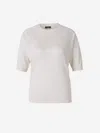 Peserico Round-collar Short-sleeve Sweater In White