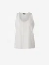 Peserico Rhinestone-collar Tank Top In Beige