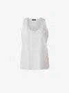 Peserico Rhinestone-collar Tank Top In Beige