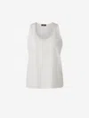 Peserico Rhinestone-collar Tank Top In Beige