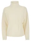 PESERICO PESERICO PLAITED JUMPER IN WOOL SILK AND CASHMERE BLEND
