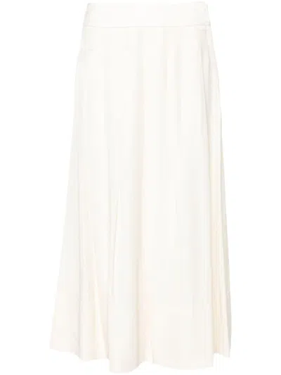 Peserico Pleat-detail Midi Skirt In Neutrals