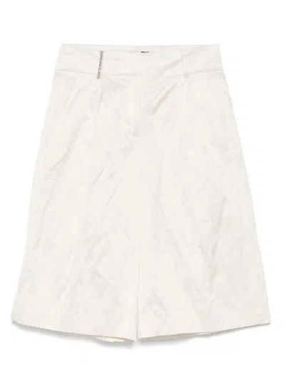 Peserico Pleat-detail Shorts In Neutrals