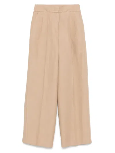 Peserico Pleat-detail Trousers In Brown