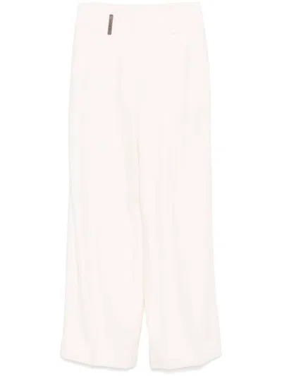 Peserico Pleat-detail Trousers In White