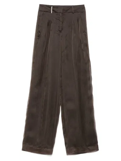 Peserico Pleat-detailed Trousers In Brown